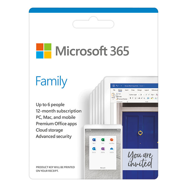 Phần mềm Microsoft 365 Family 32bit/x64 All Languages 1Y 6GQ-00083