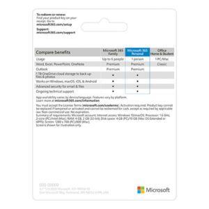 Phần mềm Microsoft 365 Personal 32bit/x64 All Languages QQ2-00003